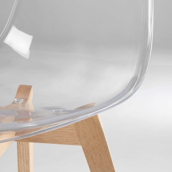 Maisons Du Monde Ice - Silla Escandinava Transparente Con Roble