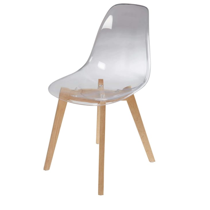 Maisons du Monde Ice - Silla escandinava transparente con roble