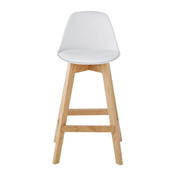 Maisons Du Monde Ice - Silla Para Isla Central De Estilo Escandinavo De Color Blanco Y Roble H66