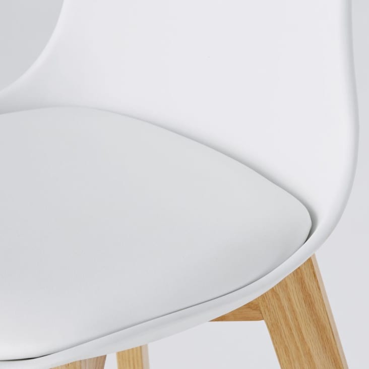 Maisons Du Monde Ice - Silla Para Isla Central De Estilo Escandinavo De Color Blanco Y Roble H66