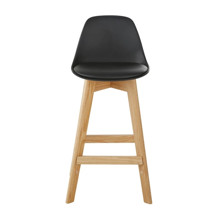 Maisons Du Monde Ice - Silla Para Isla Central De Estilo Escandinavo De Color Negro Y Roble H66