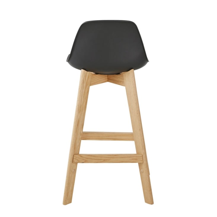 Maisons Du Monde Ice - Silla Para Isla Central De Estilo Escandinavo De Color Negro Y Roble H66