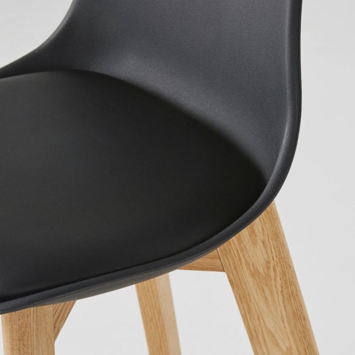 Maisons Du Monde Ice - Silla Para Isla Central De Estilo Escandinavo De Color Negro Y Roble H66
