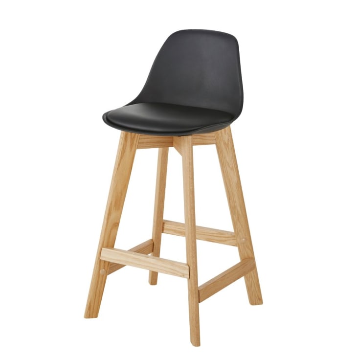 Maisons du Monde Ice - Silla para isla central de estilo escandinavo de color negro y roble H66