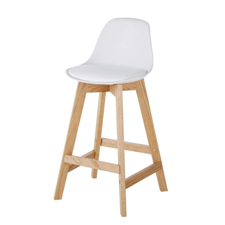 Maisons du Monde Ice - Silla para isla central de estilo escandinavo de color blanco y roble H66