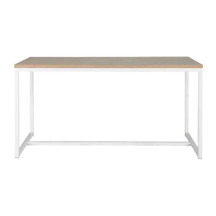Maisons Du Monde Igloo - Mesa De Comedor De Madera Y Metal Blanca An. 150cm