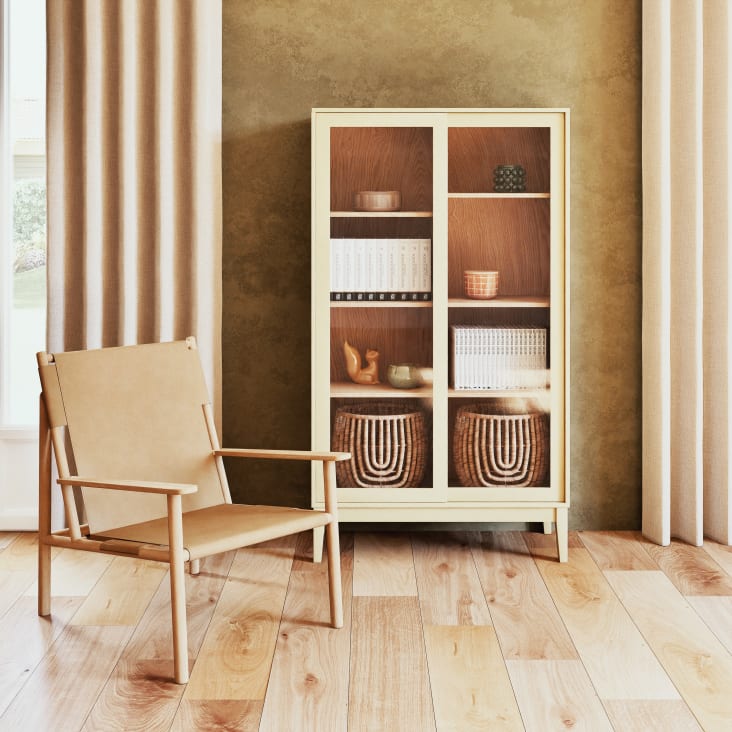 Maisons Du Monde Illa - Vitrina De Madera De Fresno Con 6 Estantes Regulables