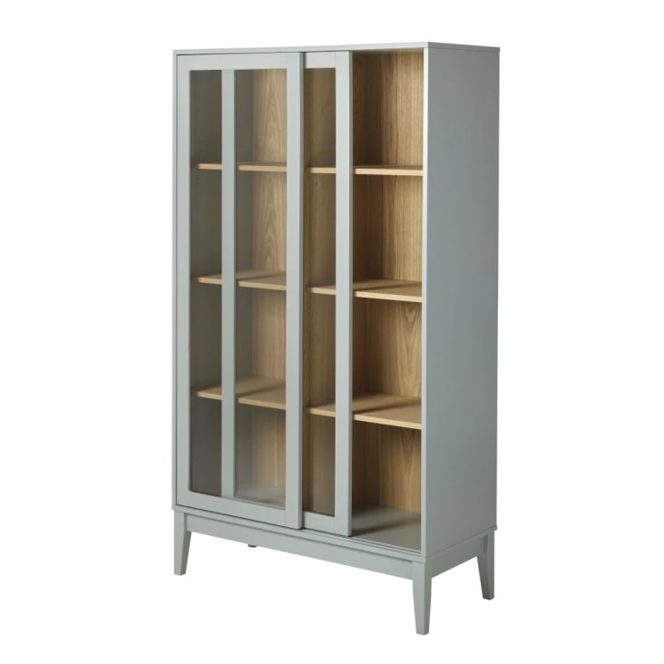 Maisons Du Monde Illa - Vitrina Vintage Con 2 Puertas De Color Gris Azulado