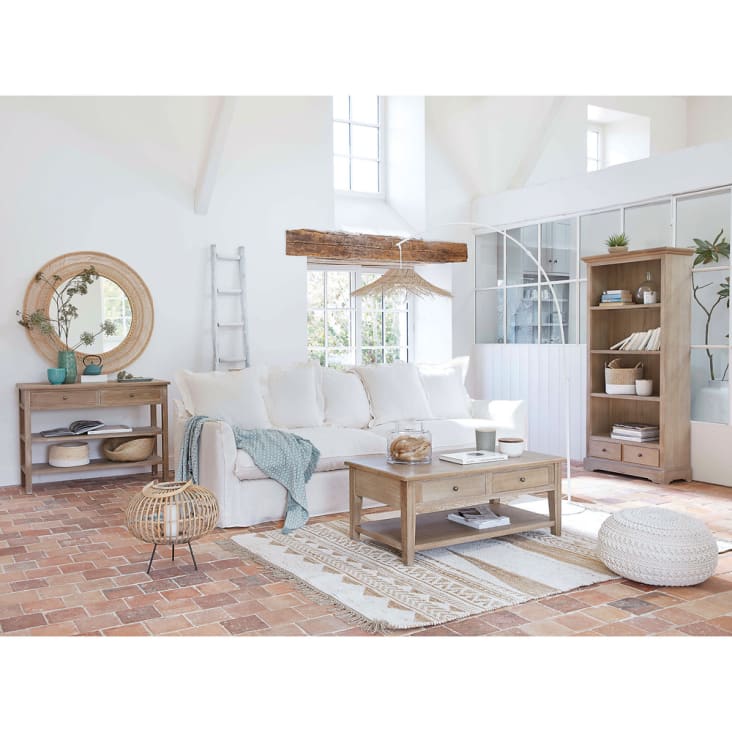 Maisons Du Monde Ines - Escalera Decorativa De Roble Blanco