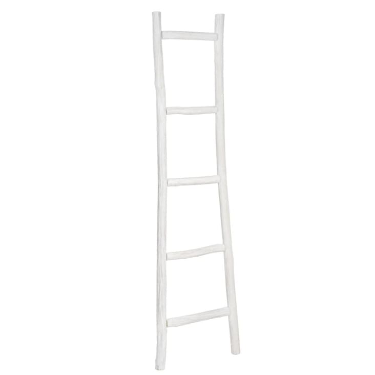 Maisons du Monde Ines - Escalera decorativa de roble blanco