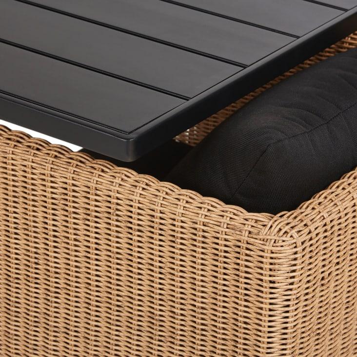 Maisons Du Monde Iseo - Mesa Y 4 Sillas De Jardín De Acero Y Aluminio Gris Y Resina Beige