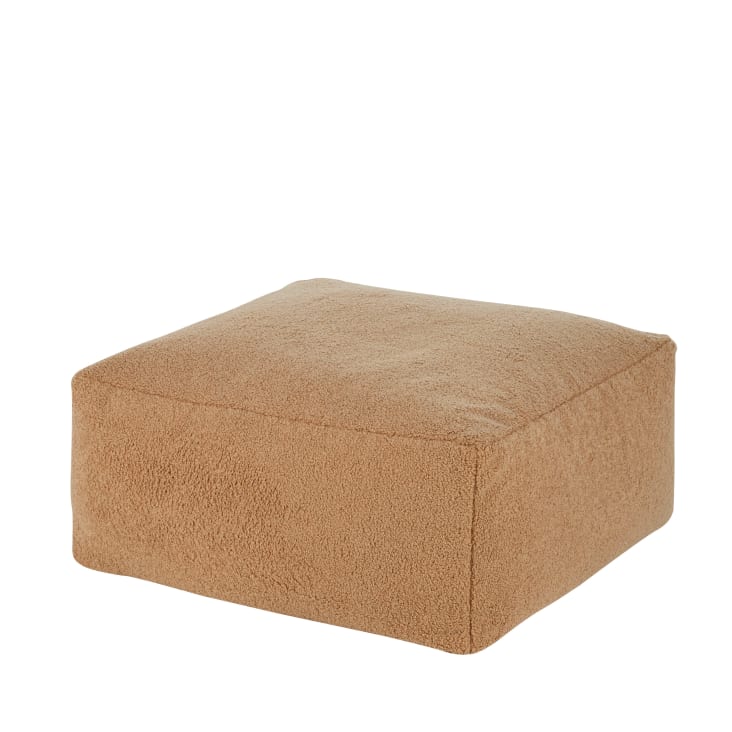 Maisons Du Monde Isi - Puf Cuadrado De Poliéster Reciclado Beige 65x30