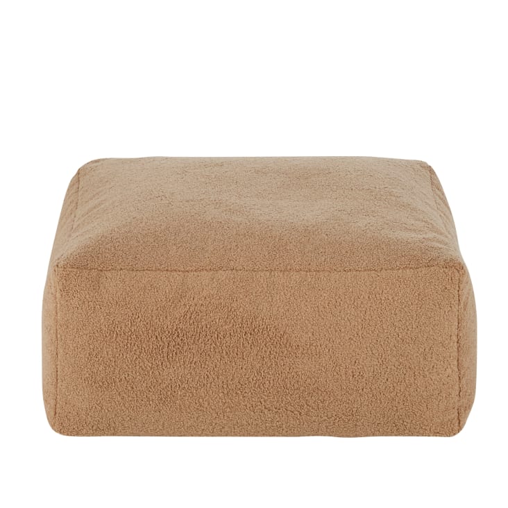 Maisons du Monde Isi - Puf cuadrado de poliéster reciclado beige 65x30