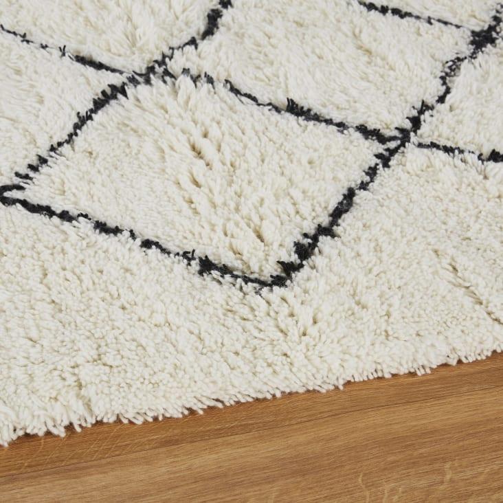 Maisons Du Monde Isma - Alfombra Bereber De Lana Blanca Y Negra De 120x180 Cm