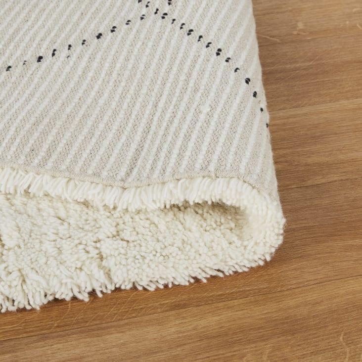 Maisons Du Monde Isma - Alfombra Bereber De Lana Blanca Y Negra De 120x180 Cm