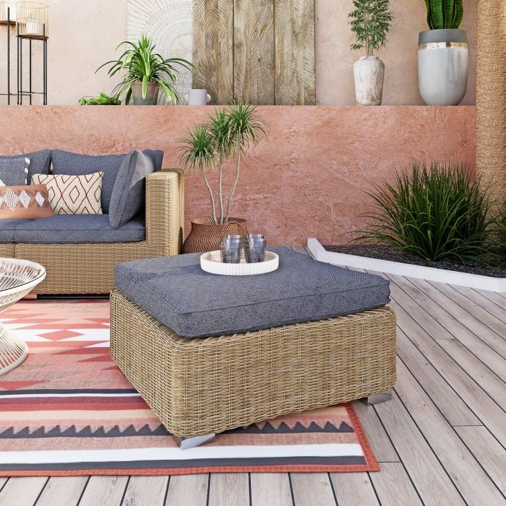 Maisons Du Monde Isola - Cojín Para Puf De Jardín Gris Oscuro