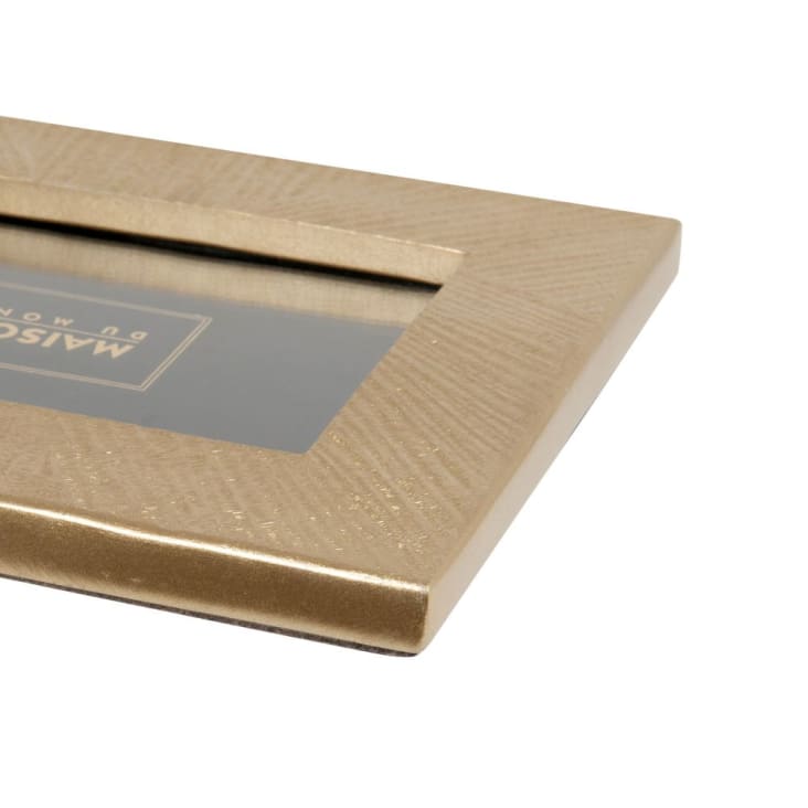 Maisons Du Monde ISSA - Marco De Fotos Dorado Con Motivo Decorativo De Rayas 15x10