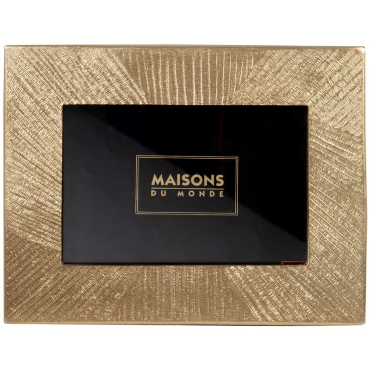Maisons du Monde ISSA - Marco de fotos dorado con motivo decorativo de rayas 15x10