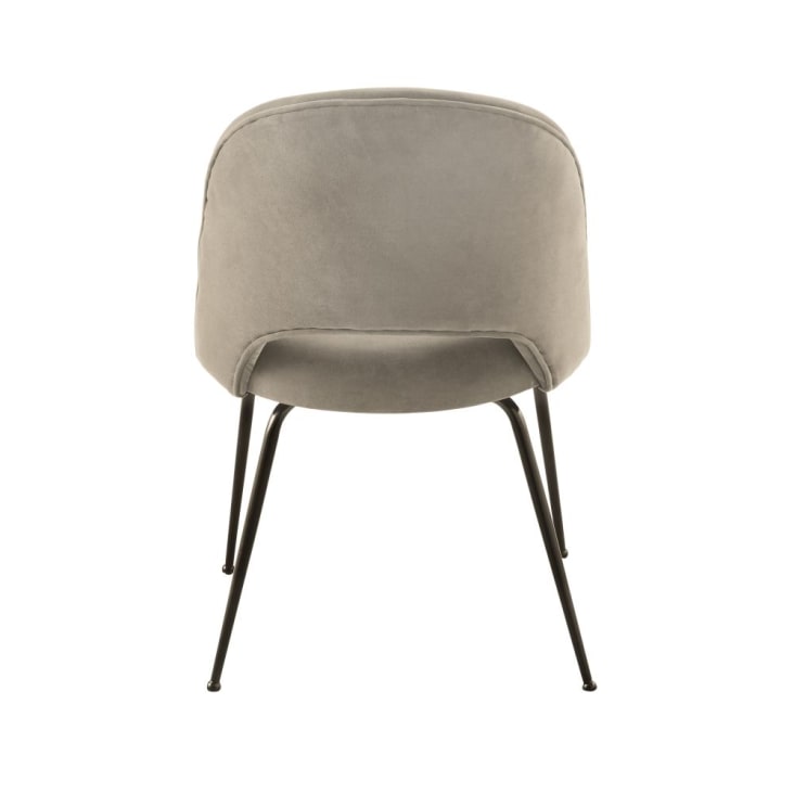 Maisons Du Monde Isys - Silla De Terciopelo De Algodón Beige Capuchino Y Acero Negro