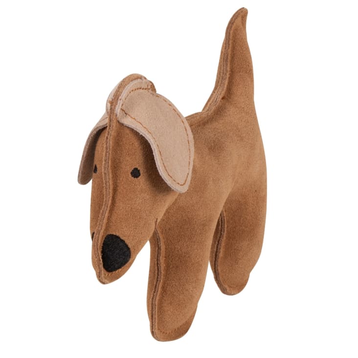 Maisons Du Monde Jack - Perro De Peluche Con Sonidos Mascotas De Cuero Marrón