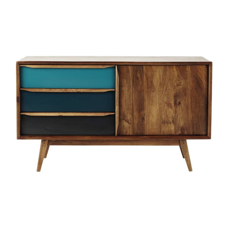 Maisons du Monde Janeiro - Aparador vintage de madera de mango azul