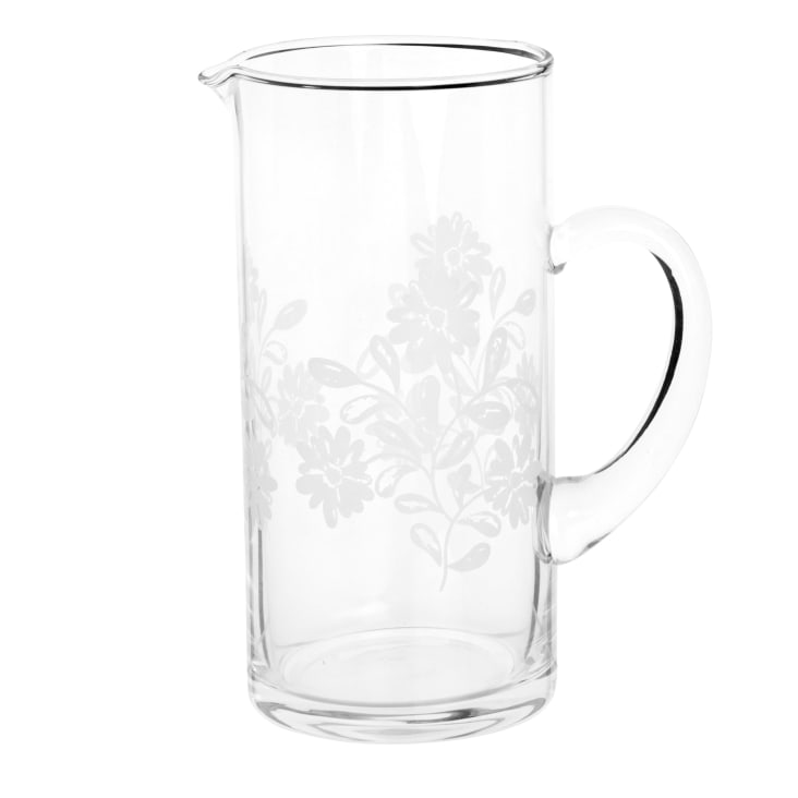 Maisons du Monde Jarra con flroes de vidrio transparente capacidad 1.2L