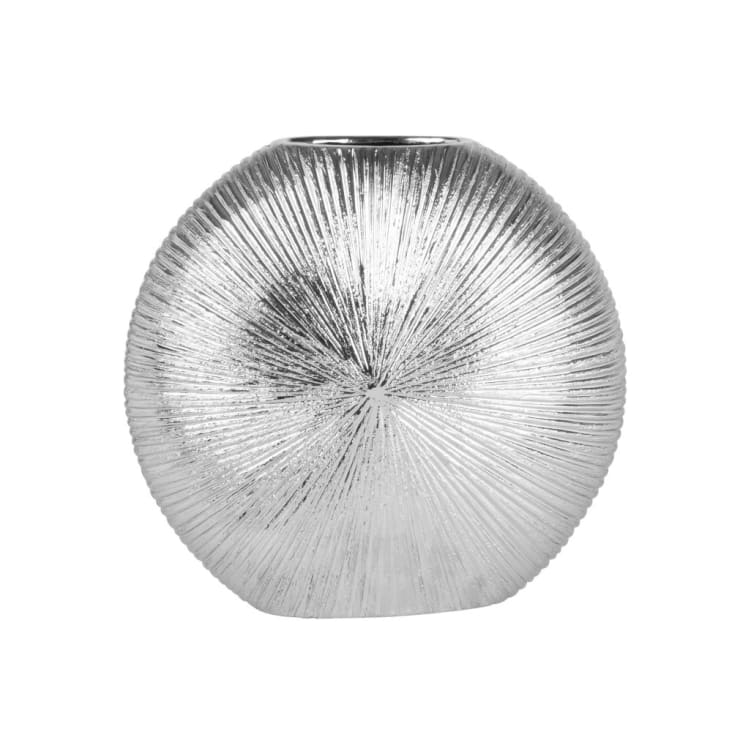 Maisons du Monde Jarrón caracola de gres plateado Alt.27