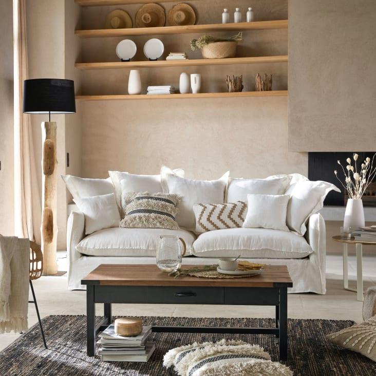 Maisons Du Monde Jarrón De Dolomita Color Blanco Con Grabados