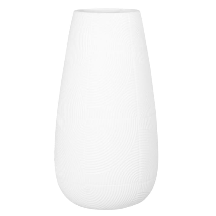 Maisons du Monde Jarrón de dolomita color blanco con grabados