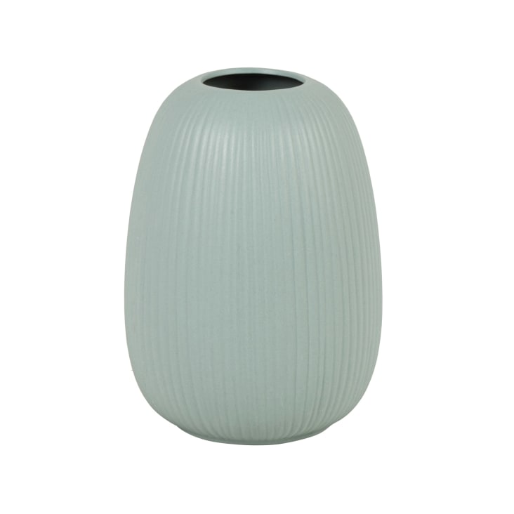 Maisons du Monde Jarrón de porcelana azul mate altura 18 cm