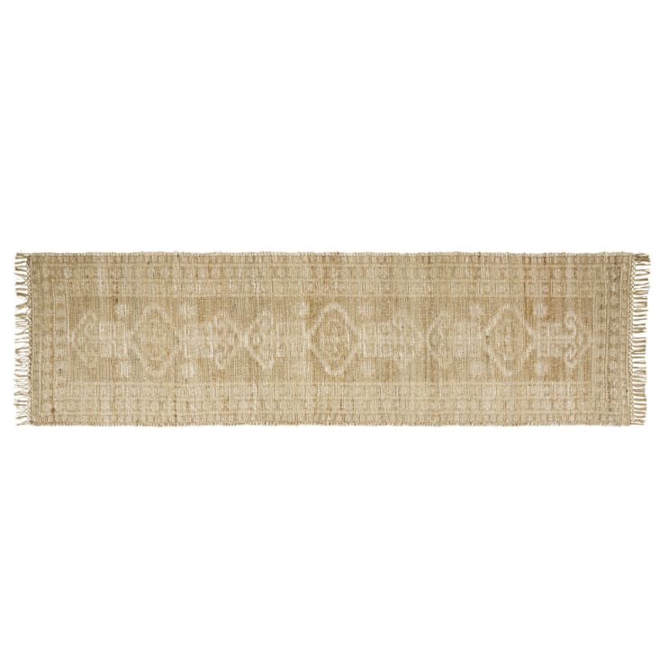 Maisons du Monde JASMINA - Alfombra de pasillo kilim tejido de yute y algodón beige 80x300