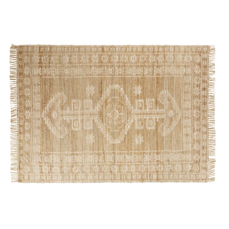 Maisons Du Monde JASMINA - Alfombra Kilim Tejido De Yute Y Algodón Beige 160x230
