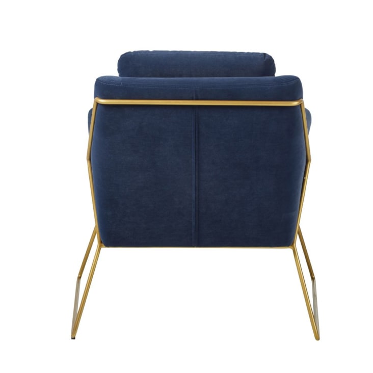 Maisons Du Monde Jasper - Sillón De Terciopelo Azul Oscuro Y Color Latón