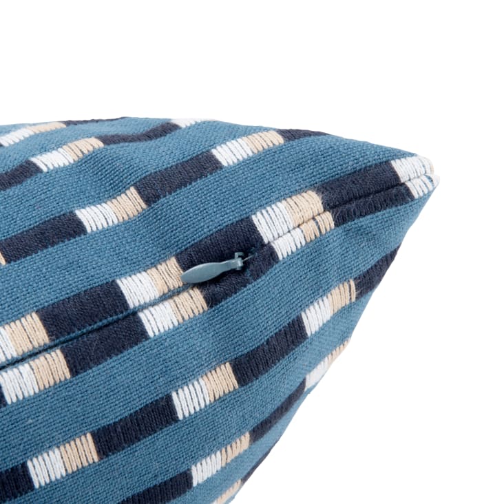Maisons Du Monde JIADA - Funda De Cojín Tejida De Algodón Azul 40 X 40
