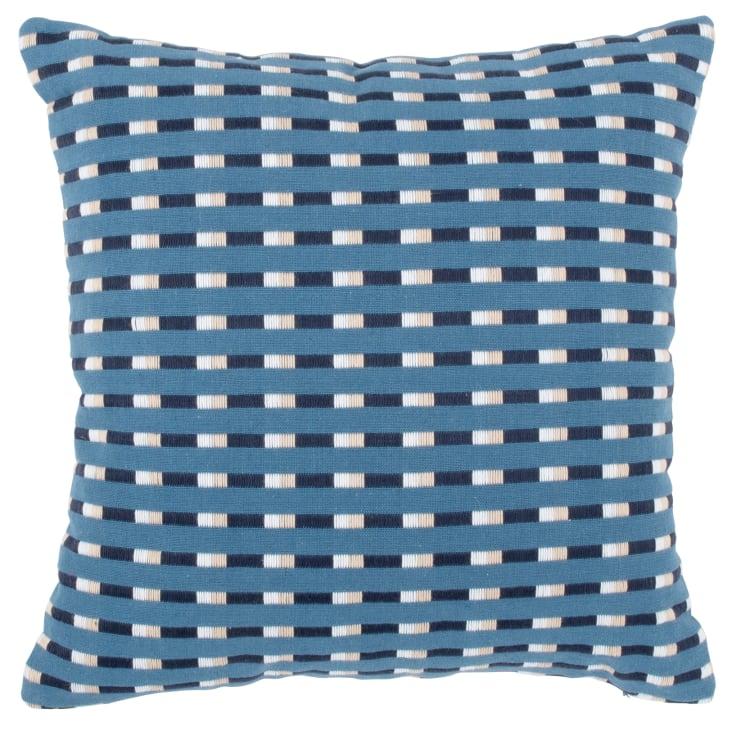 Maisons du Monde JIADA - Funda de cojín tejida de algodón azul 40 x 40