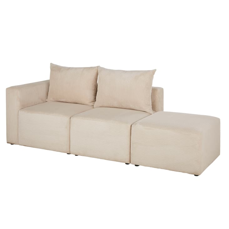 Maisons Du Monde Jill - Sofá De 2/3 Plazas De Pana Beige