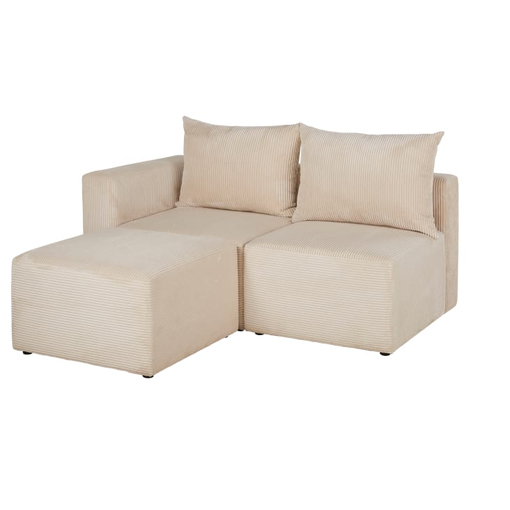 Maisons Du Monde Jill - Sofá De 2/3 Plazas De Pana Beige