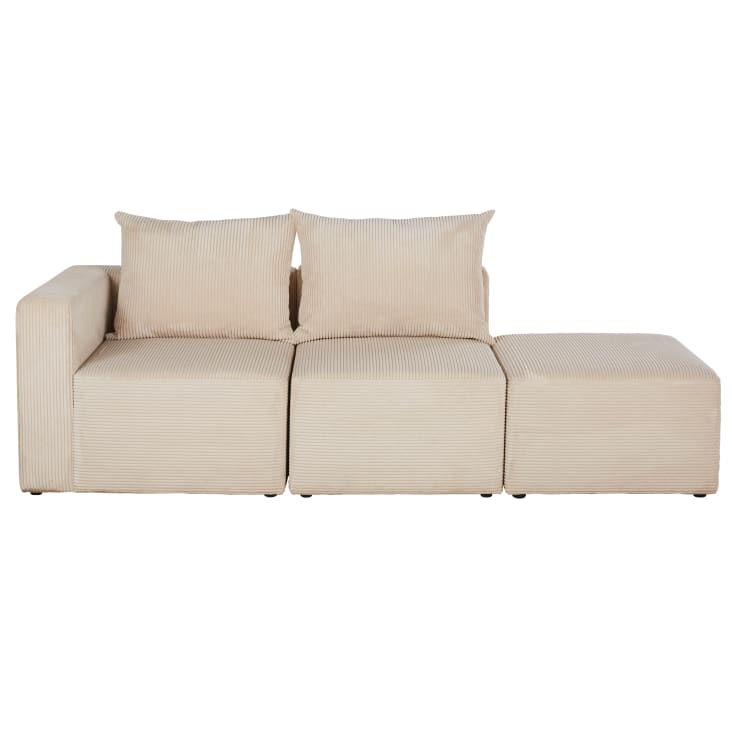 Maisons du Monde Jill - Sofá de 2/3 plazas de pana beige