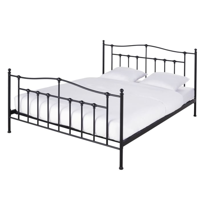 Maisons Du Monde Jona - Cama De Metal Con Somier De Láminas De Madera De Pino 160 X 200