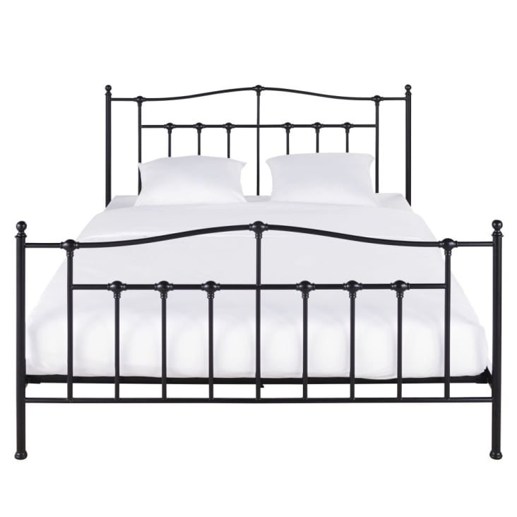 Maisons du Monde Jona - Cama de metal con somier de láminas de madera de pino 160 x 200