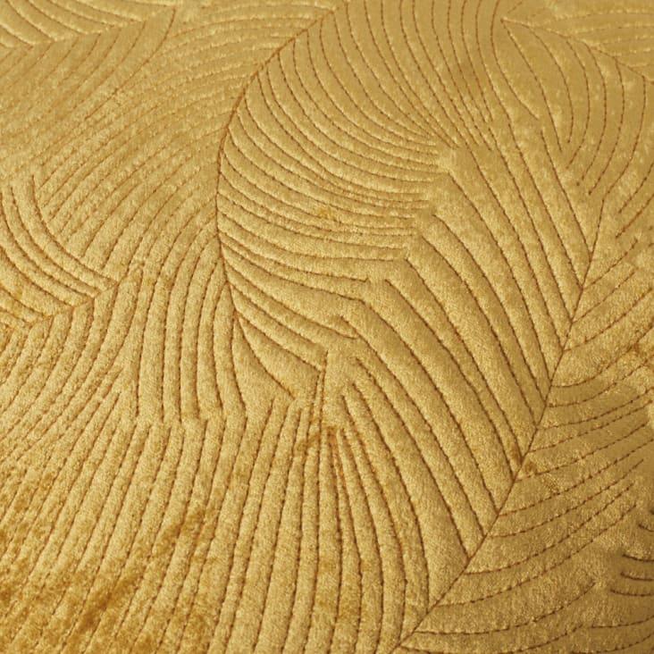 Maisons Du Monde JOSETTE - Cojín De Terciopelo De Piqué Con Motivos Decorativos En Mostaza 45x45