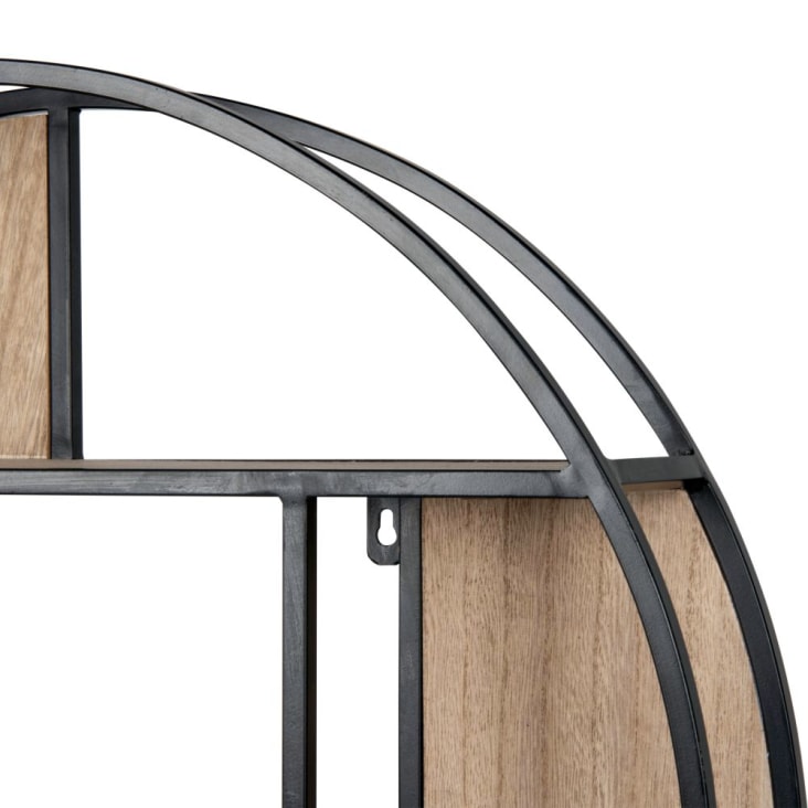 Maisons Du Monde JOSHUA - Estantería Redonda De Metal Color Negro Y Marrón