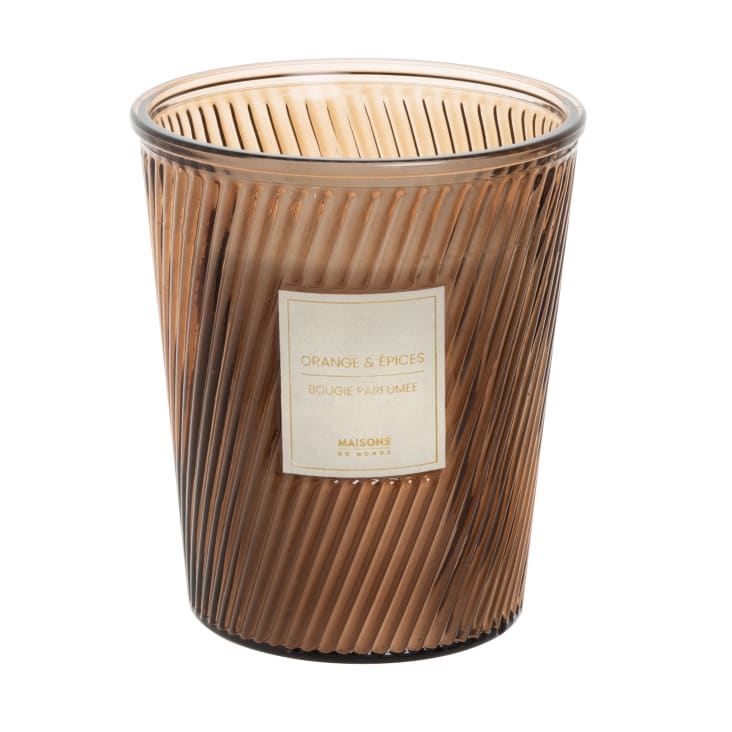 Maisons du Monde Joy - Vela perfumada en recipiente de vidrio con borde dorado