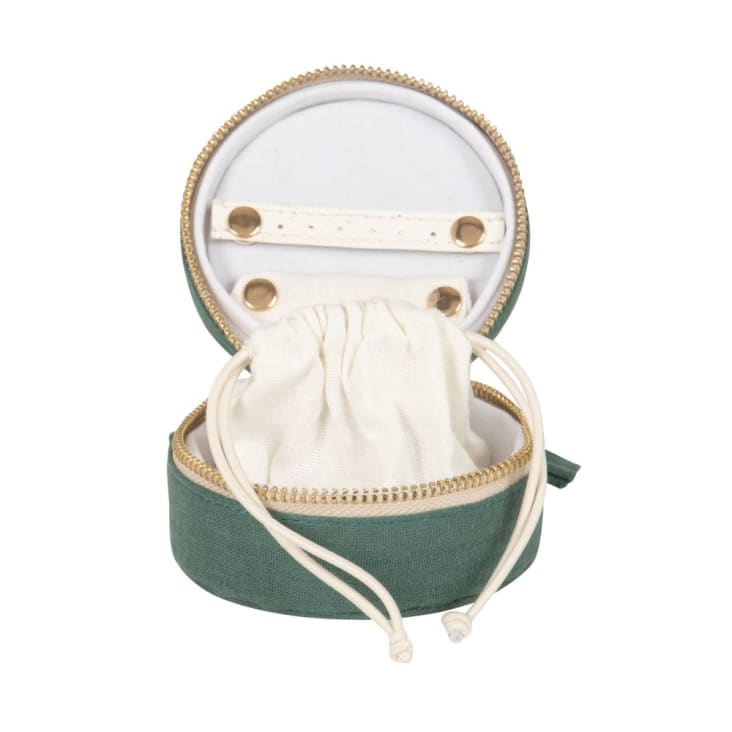 Maisons Du Monde Joyero De Viaje Verde Dorado Y Crudo