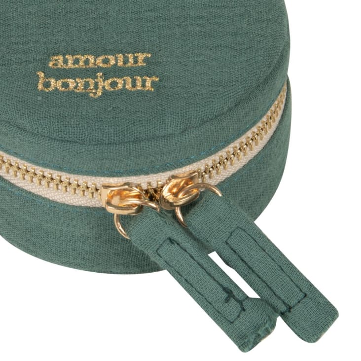 Maisons Du Monde Joyero De Viaje Verde Dorado Y Crudo