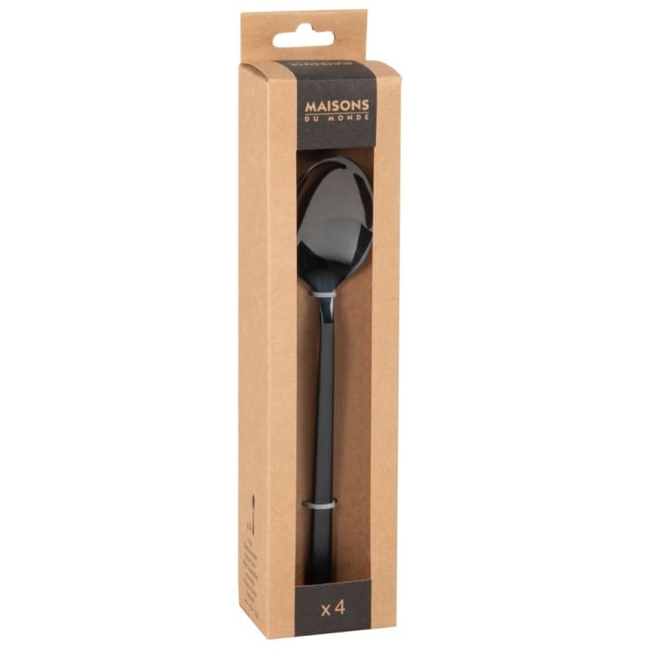 Maisons Du Monde Juego De 4cucharas De Acero Inoxidable Negro Mate