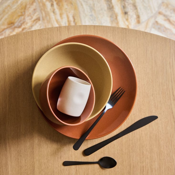 Maisons Du Monde Juego De 4cucharillas De Postre De Acero Inoxidable Negro