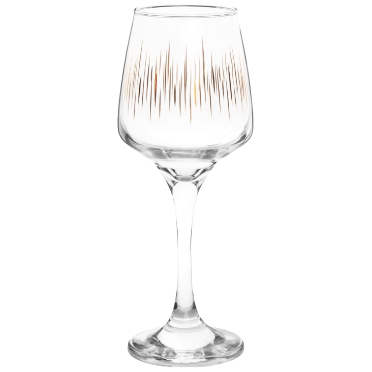 Maisons du Monde Juego de copas (x6) de cristal transparente y dorado