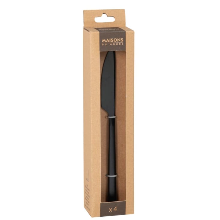 Maisons Du Monde Juego De Cuchillos En Negro Mate X4