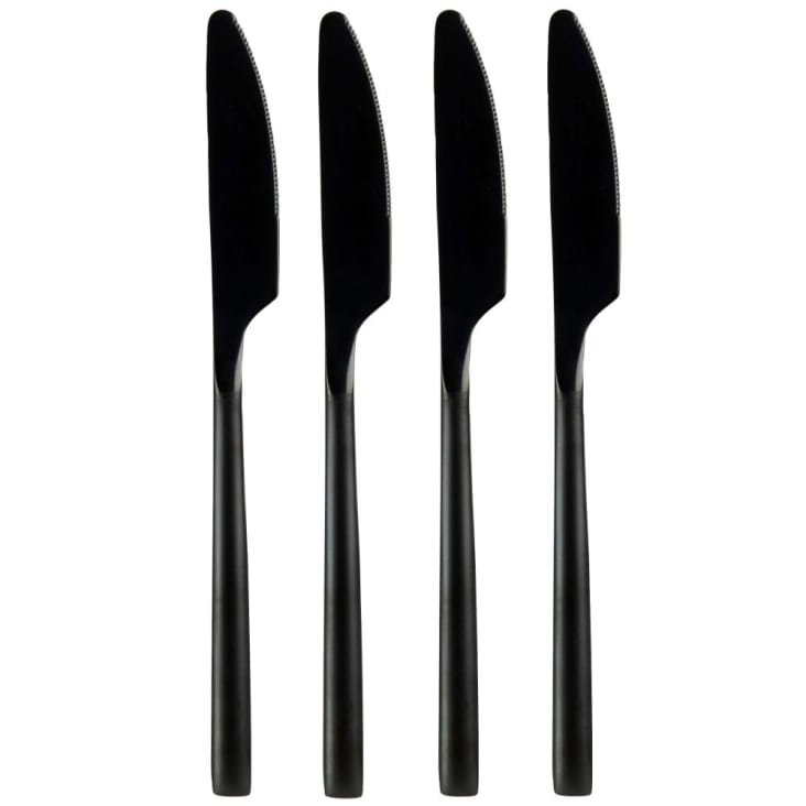 Maisons du Monde Juego de cuchillos en negro mate x4